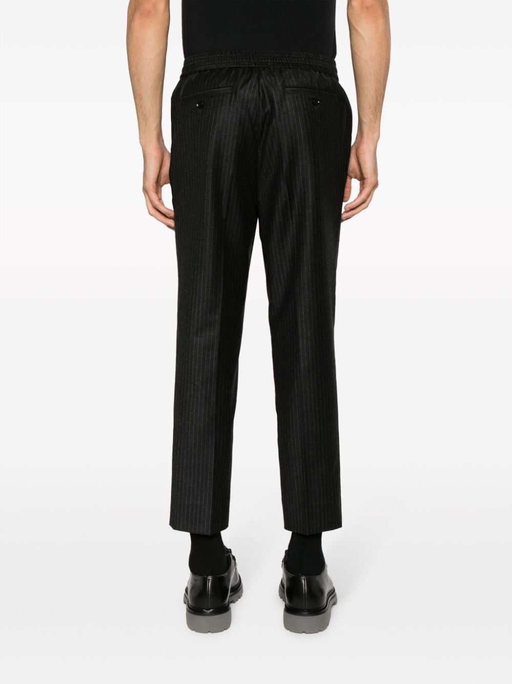 pinstripe cropped wool trousers - 4