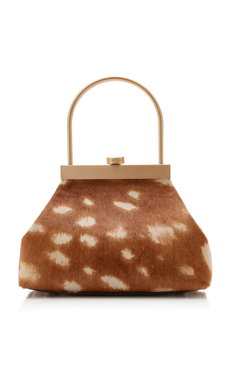 Estelle Calf Hair Top Handle Bag brown 1