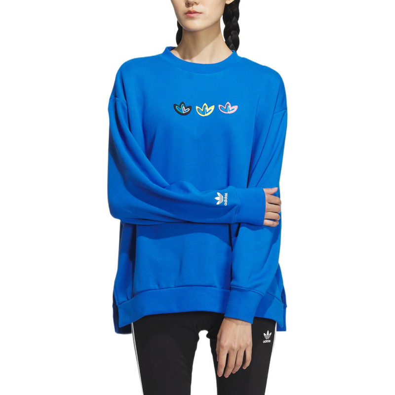 adidas (WMNS) adidas Originals V-Day Crew Sweatshirt 'Blue' IK6859 outlook