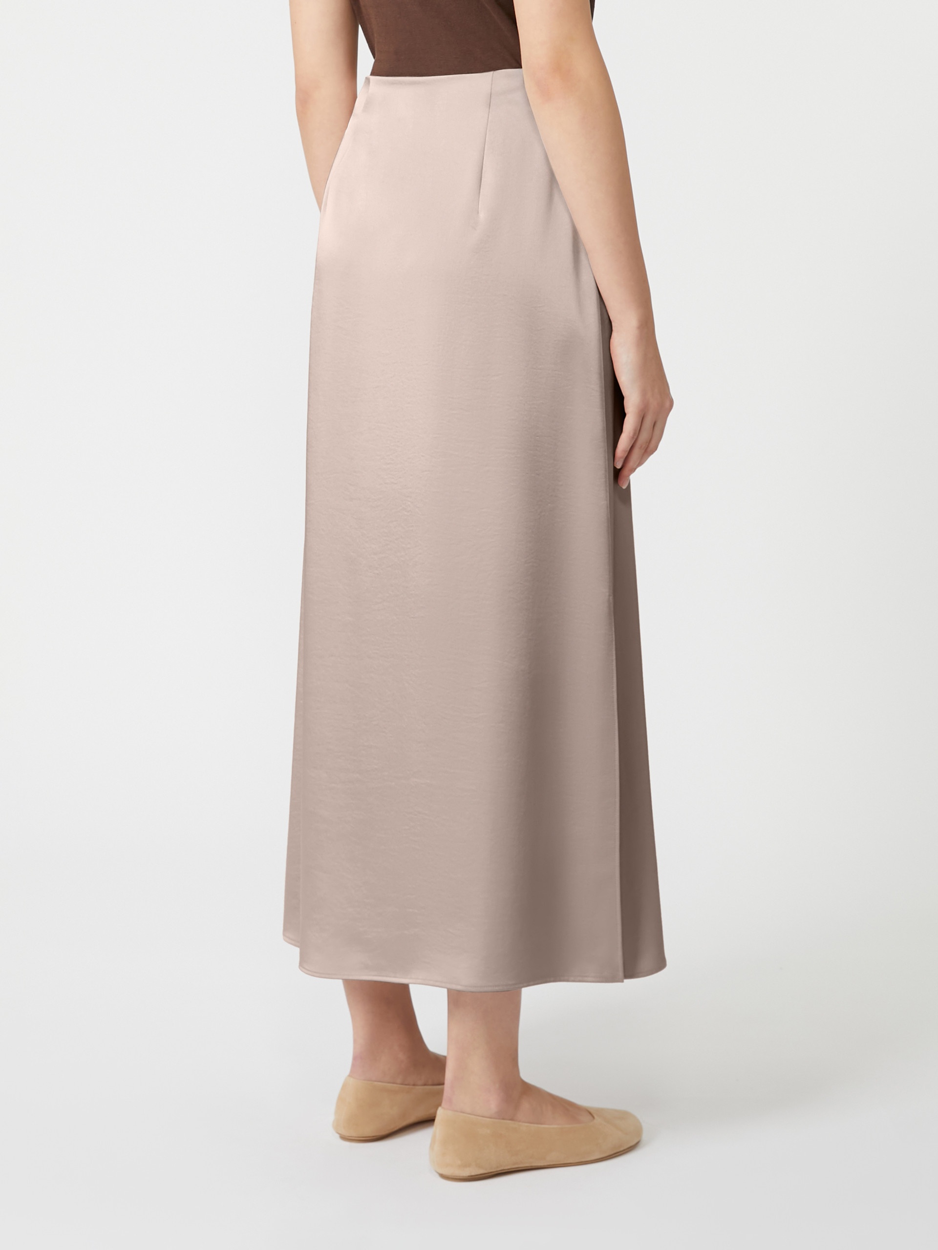 ANGELO Satin calf-length skirt - 4