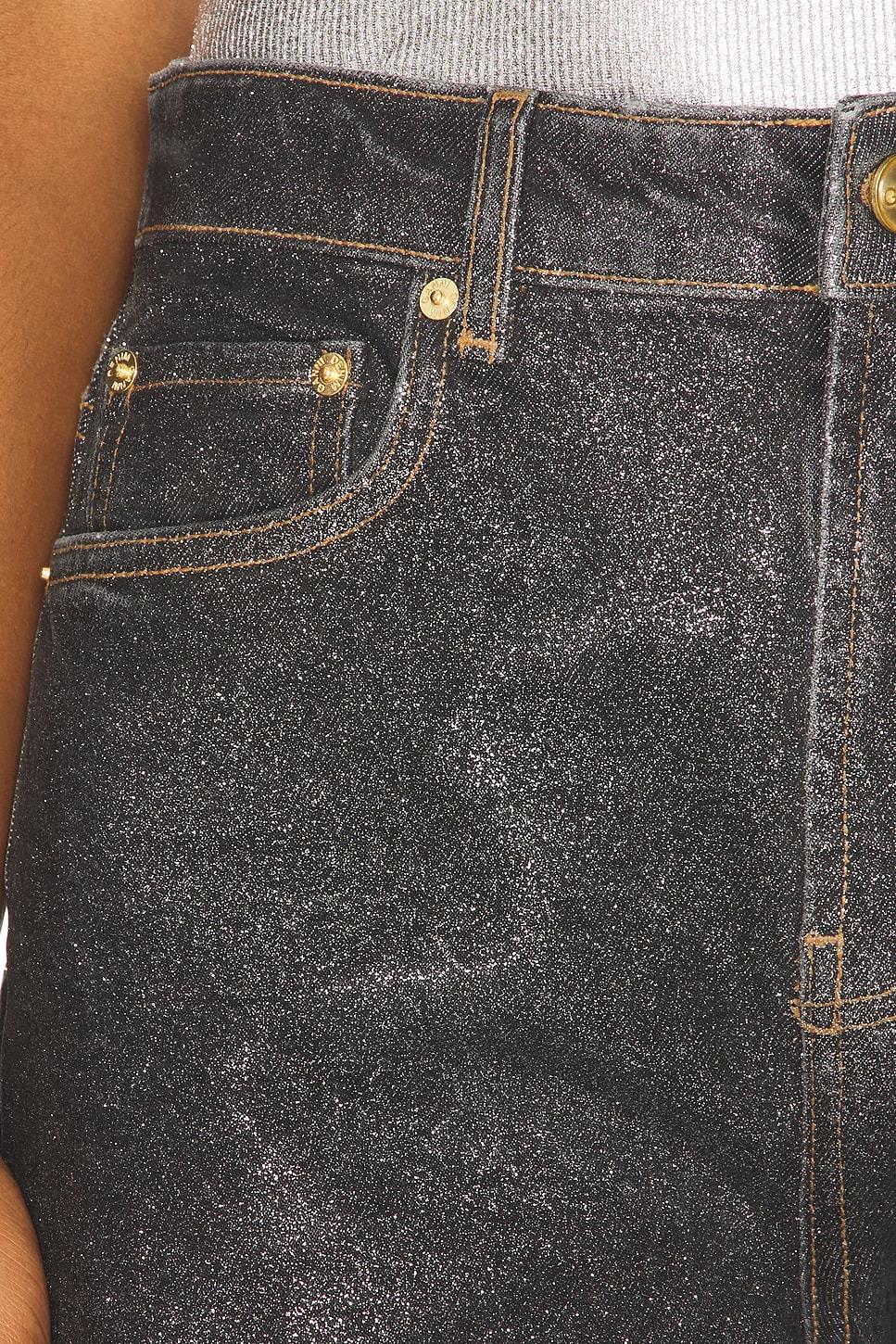 Shimmery Foil Denim Stary - 6
