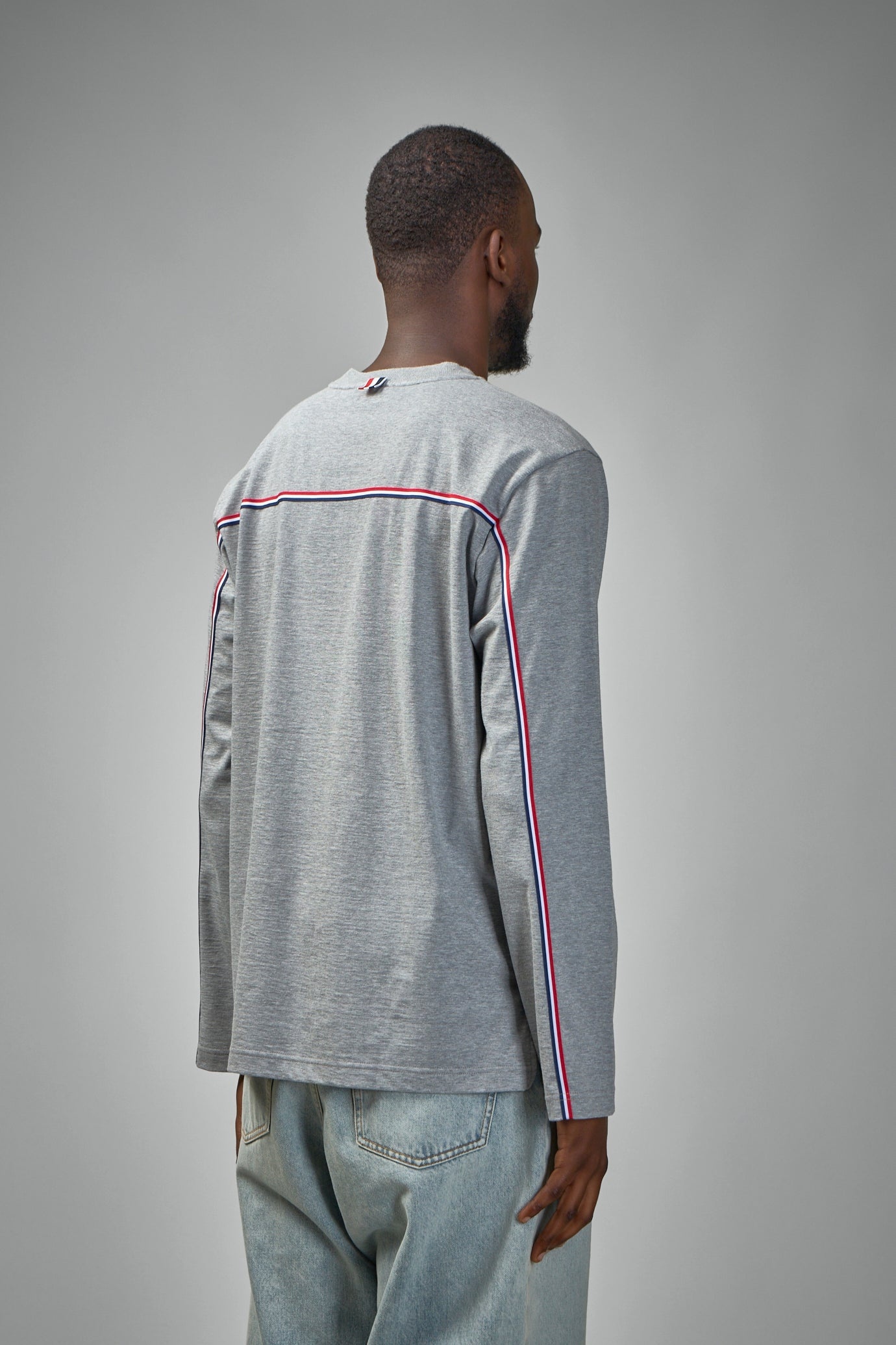 Oversized Long Sleeve Tee W/ RWB Knit Trim - 3