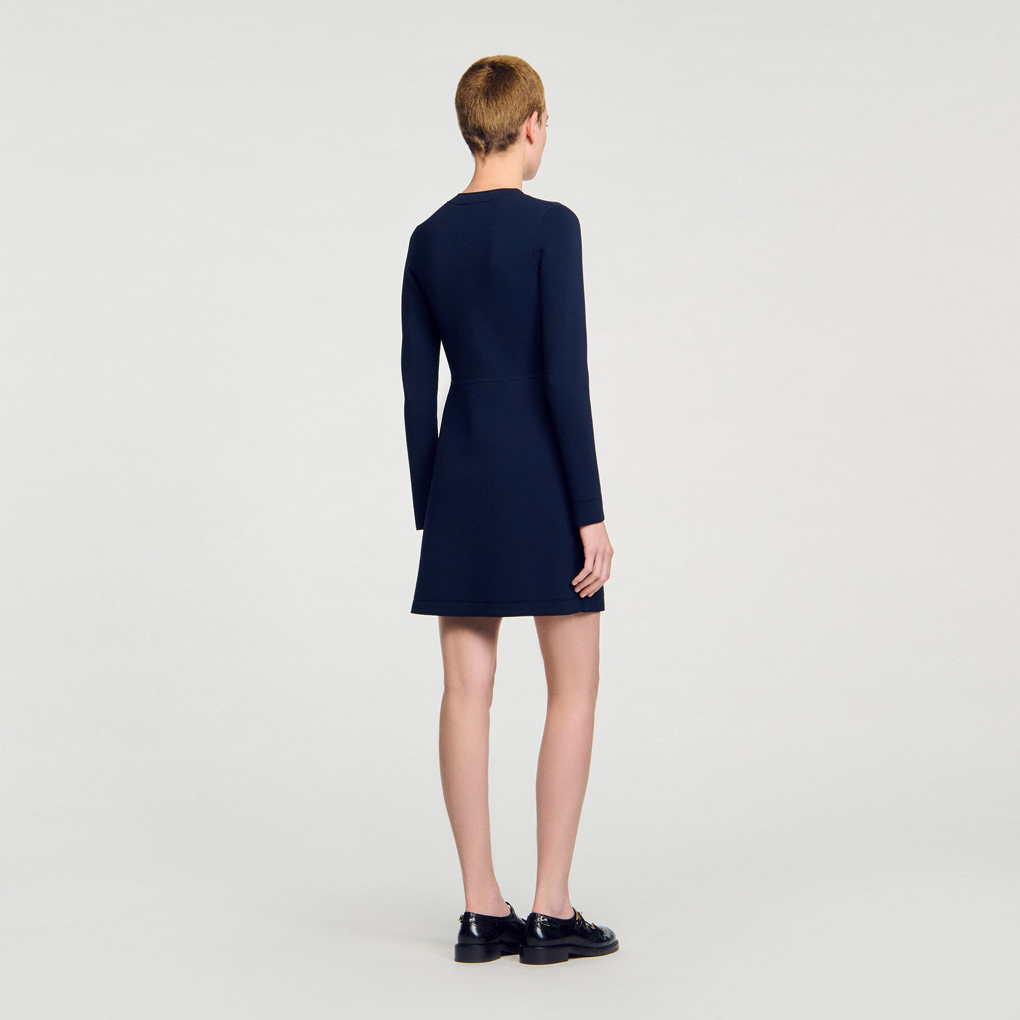 MINI BUTTON-UP KNIT DRESS - 5