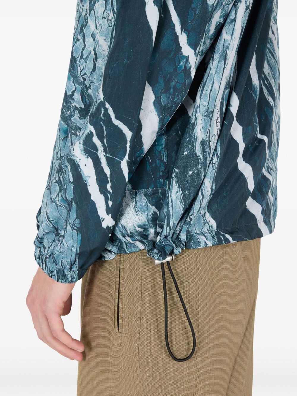 marble-print bomber jacket - 6