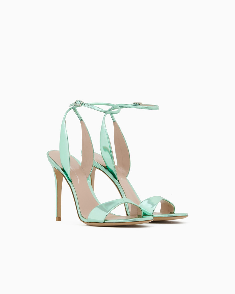 Lamé-leather heeled sandals 2