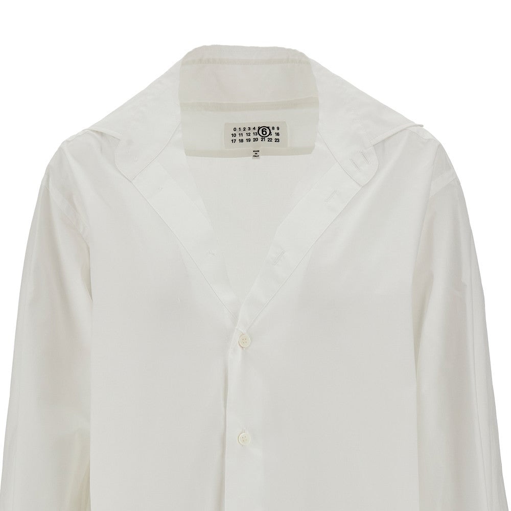 POPLIN SHIRT WITH RAW-CUT NECKLINE - 2