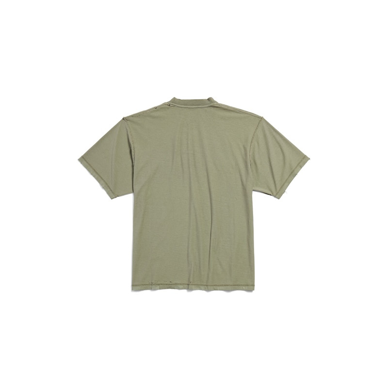 BALENCIAGA Men's New Year Series 25 - Inside-out T-shirt Medium Fit in Army Green outlook
