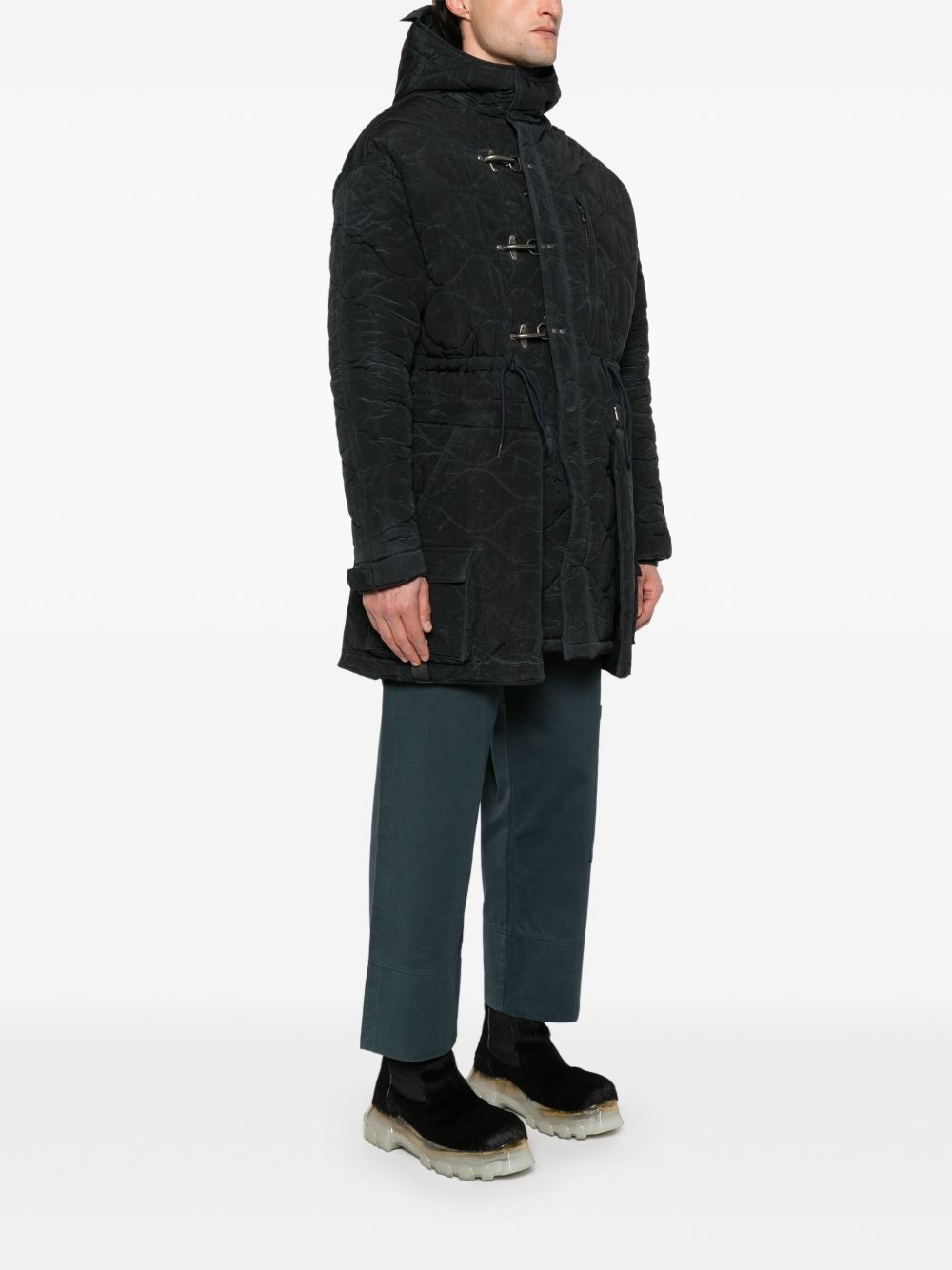 lace-up fishtail parka - 3