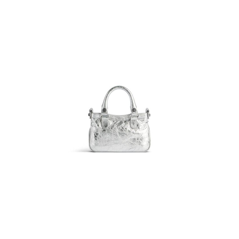 Women's Neo Cagole Mini Tote Bag Metallized in Silver 4