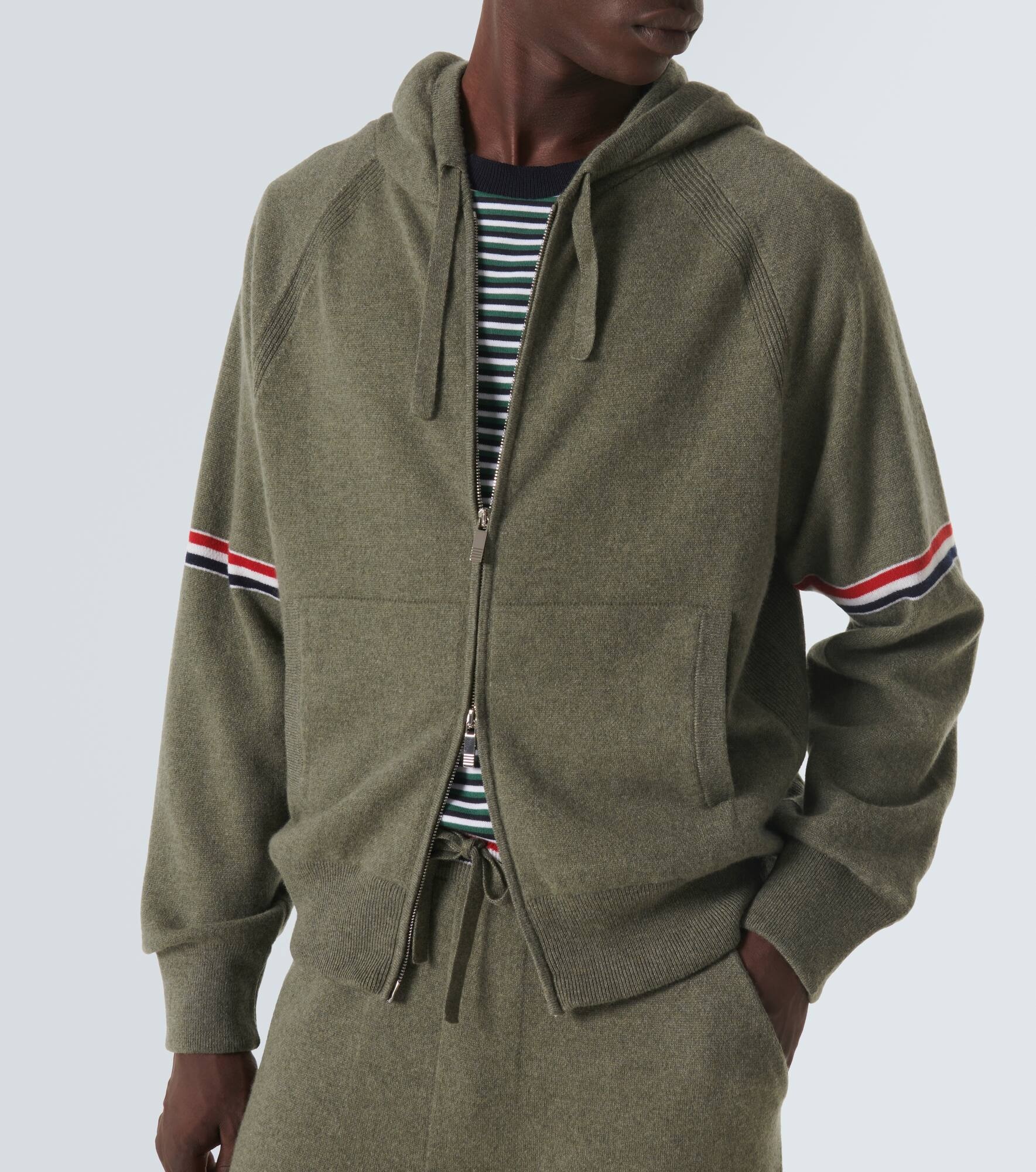 RWB Stripe cashmere hoodie - 5