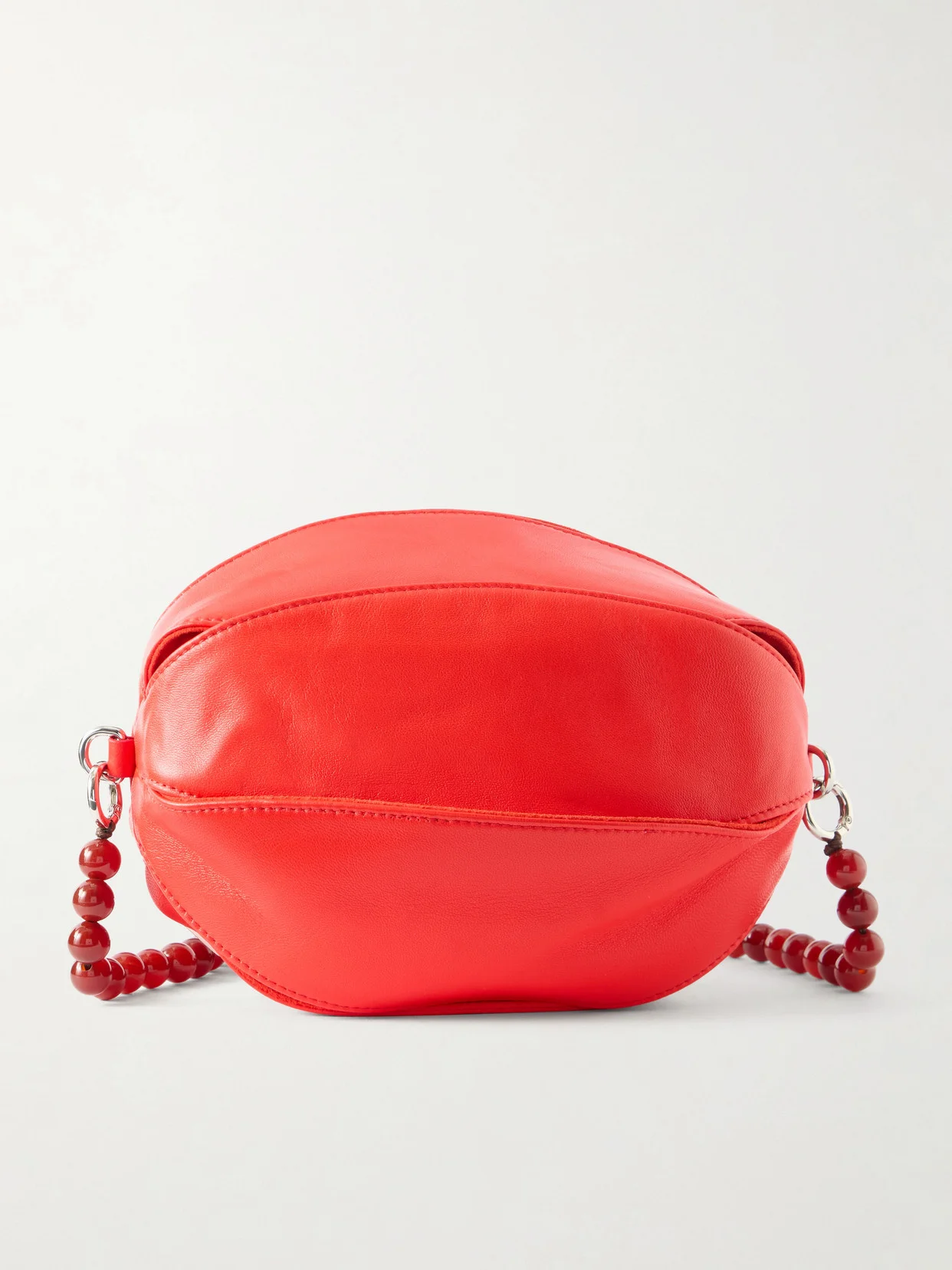 Balloon Slits Faux-pearl Leather Shoulder Bag - 1