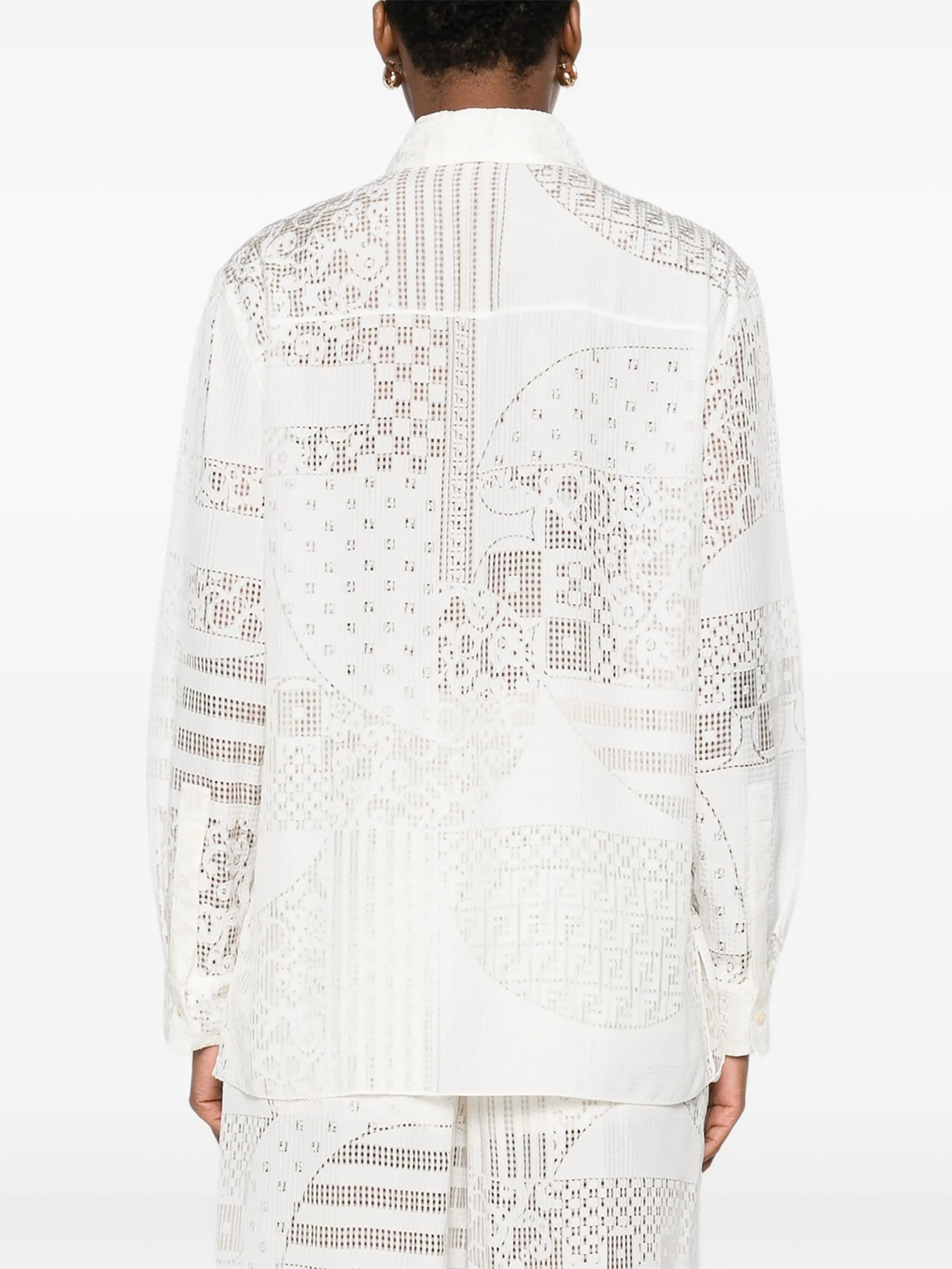 Fendi Lace-panel Shirt - 4