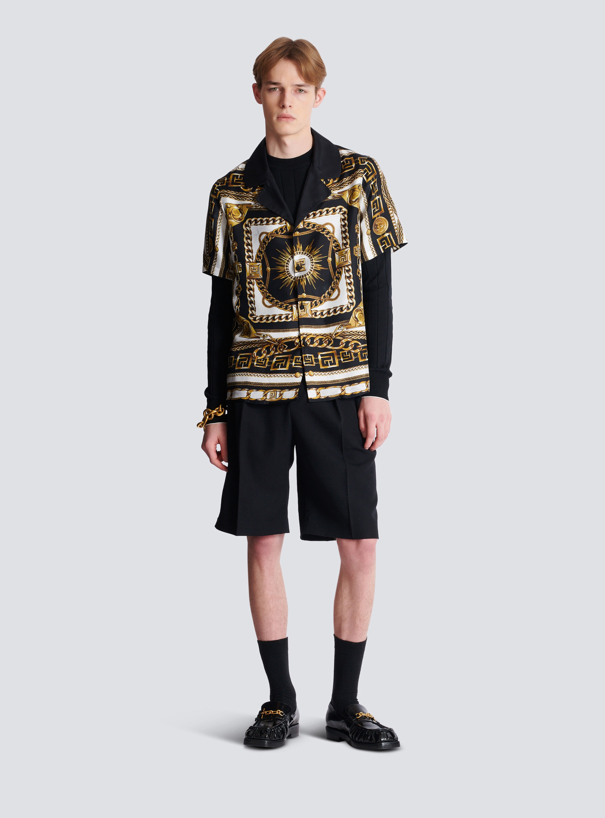 Printed pyjama shirt with Foulard Chaînes pattern - 2
