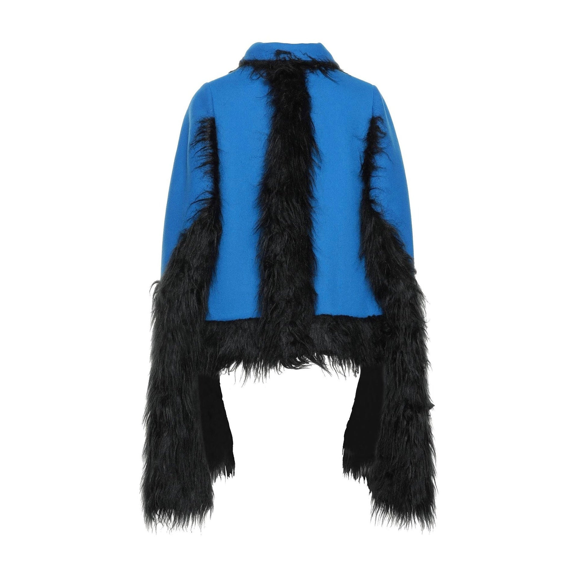 Maison Margiela Faux Fur Trimmed Cape Jacket Women - 3