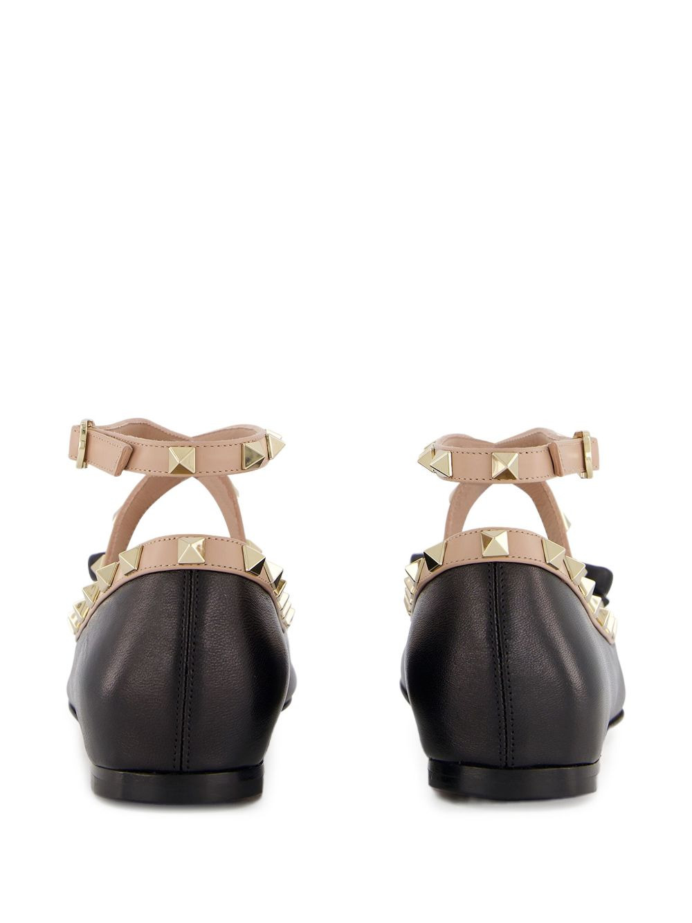 Rockstud leather ballerina shoes - 3