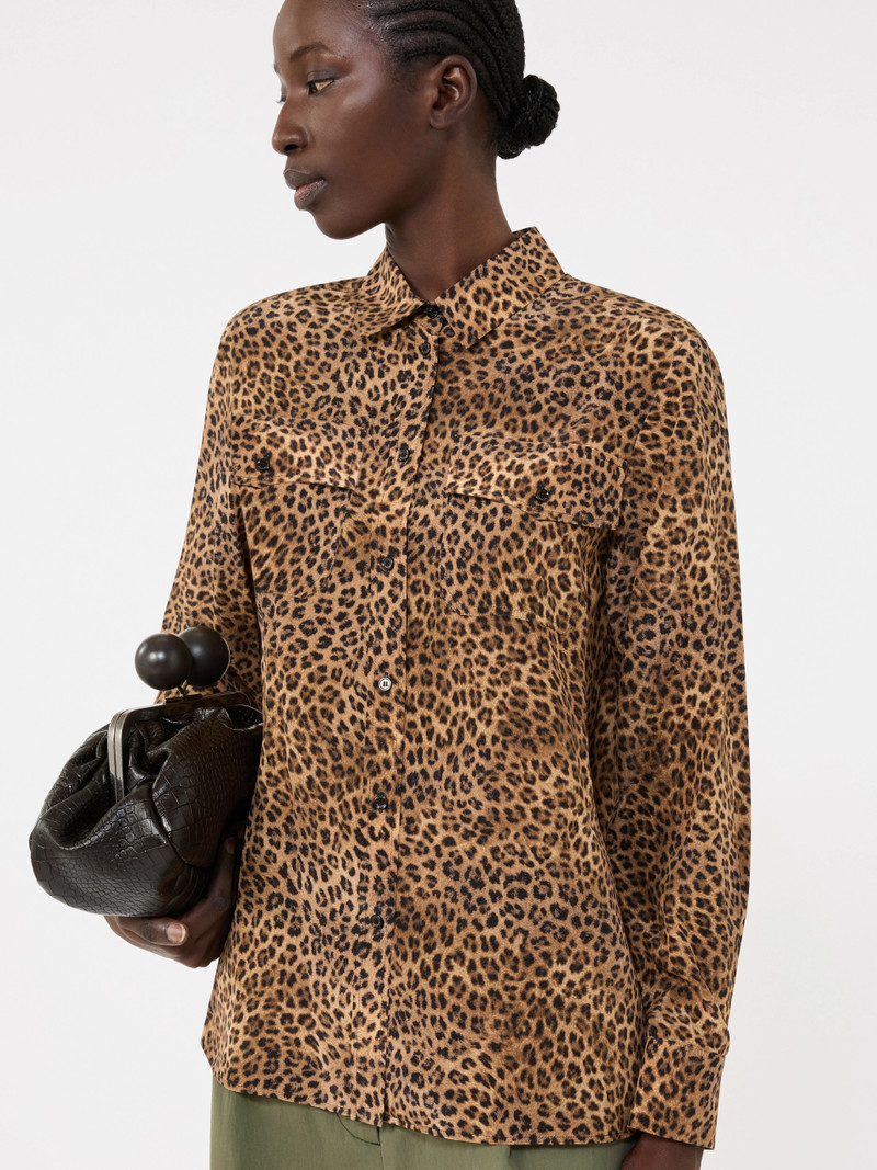 LEMMA Printed silk pocket shirt - CAMEL 5