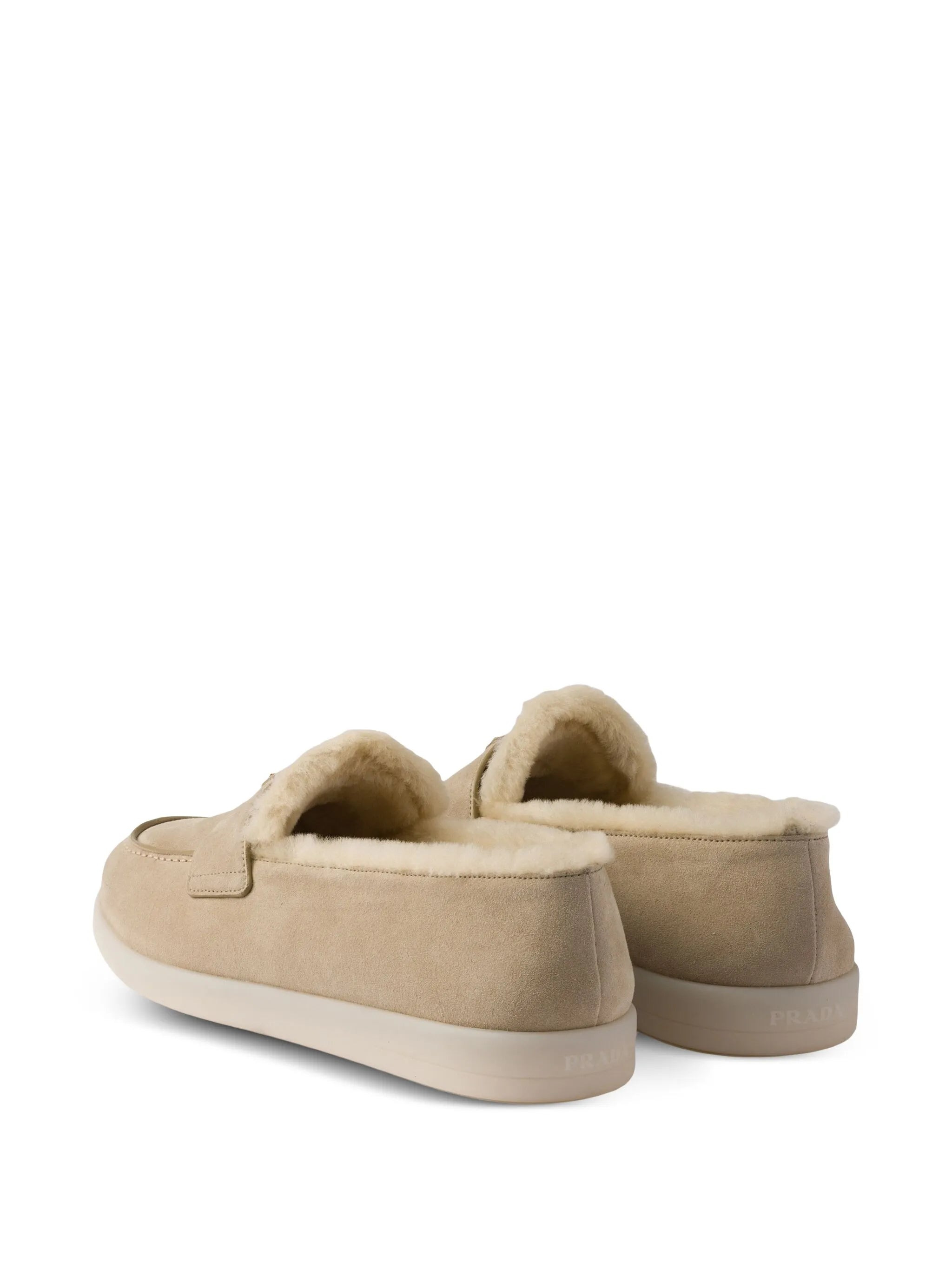 Prada Suede Shearling Loafers - 4