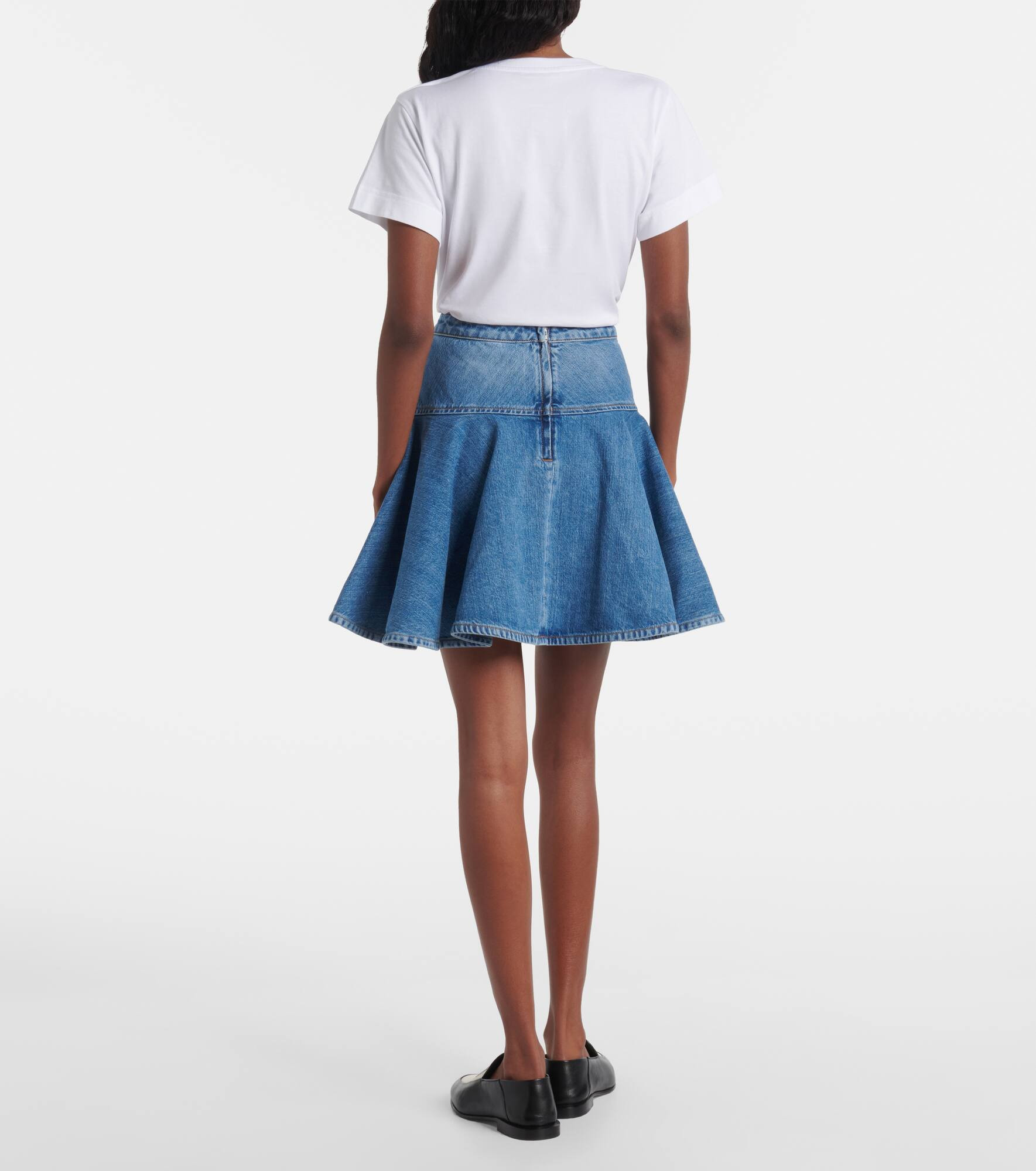 Ruffled denim miniskirt - 3