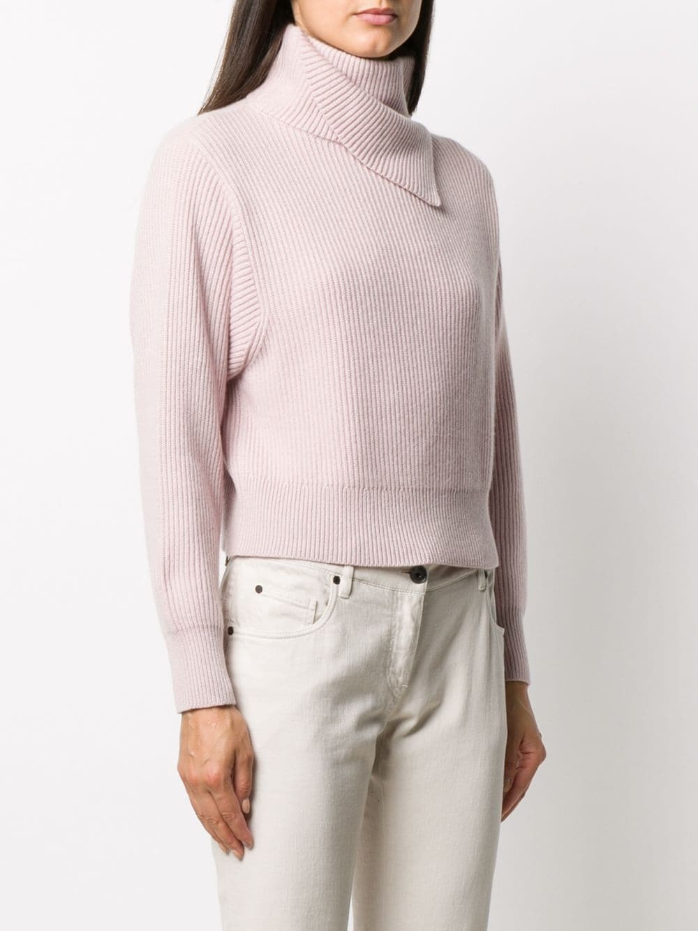 asymmetrical roll neck jumper - 3