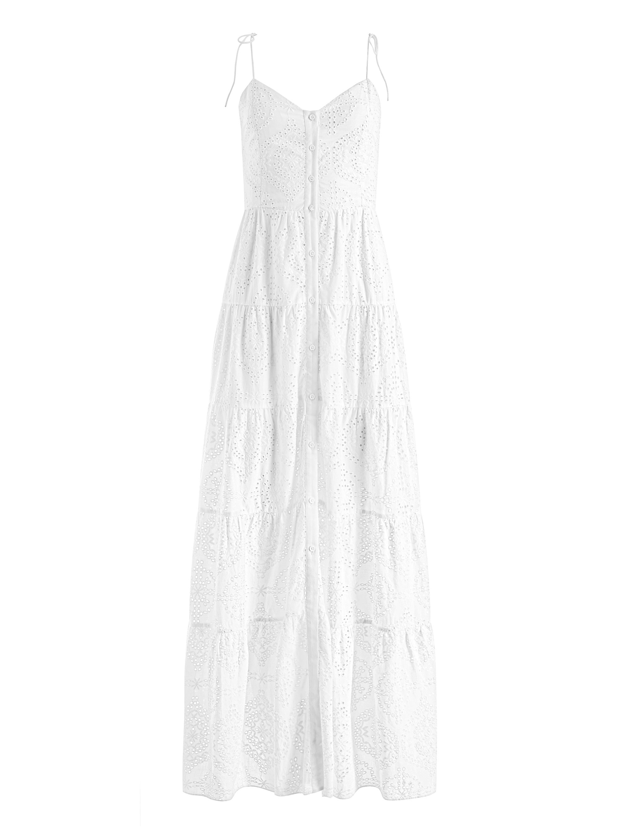 SHANTELLA TIERED BUTTON FRONT MAXI DRESS - 1