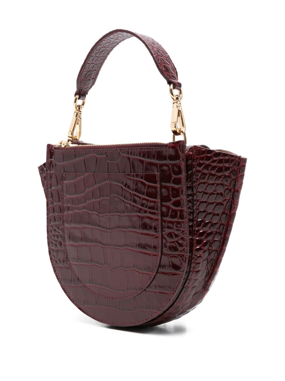 mini Hortensia crocodile-embossed bag - 3