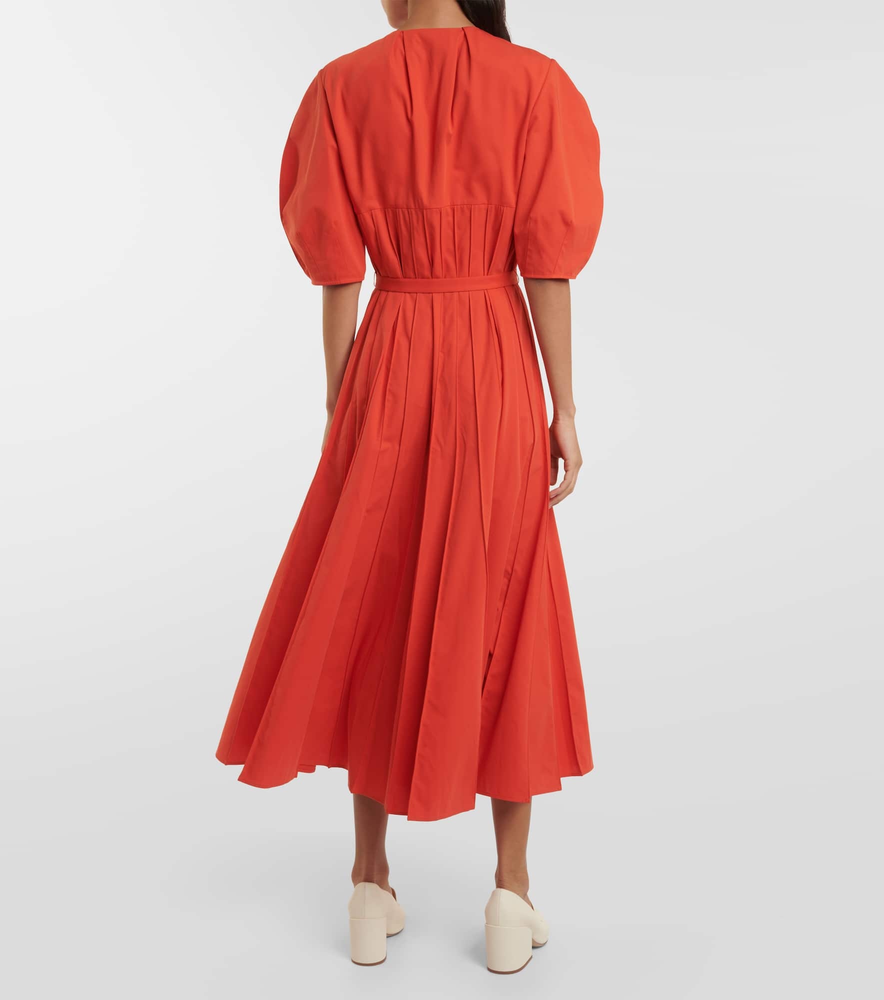 Caden puff-sleeve cotton midi dress - 3