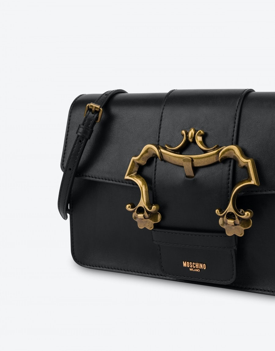 CALFSKIN BAROQUE BUCKLE CLUTCH - 4