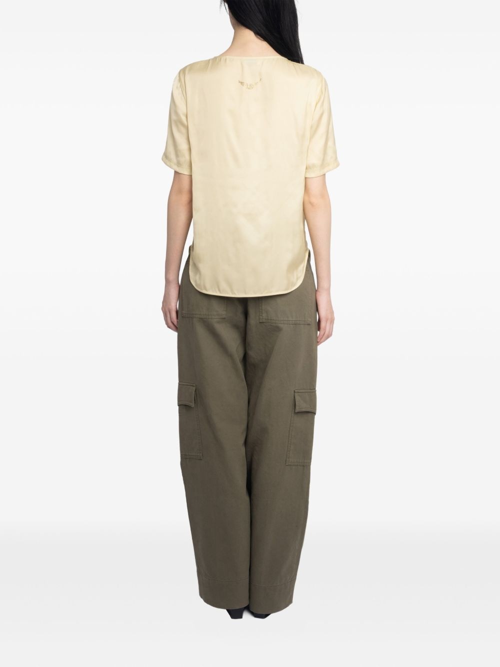 Terzo lace-up short-sleeved top - 3
