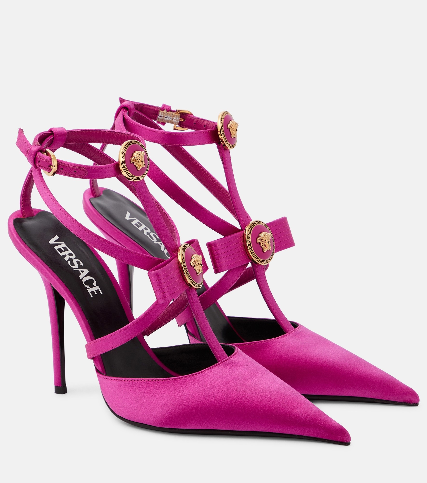 Gianni bow-detail satin pumps - 1