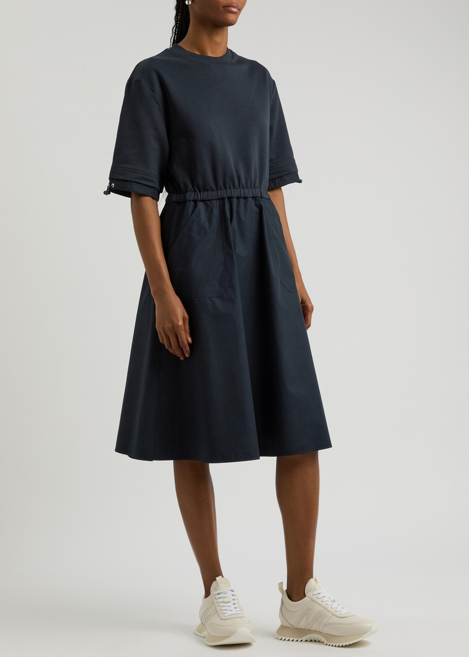 Moncler Abito Cotton and Woven Midi Dress - 2
