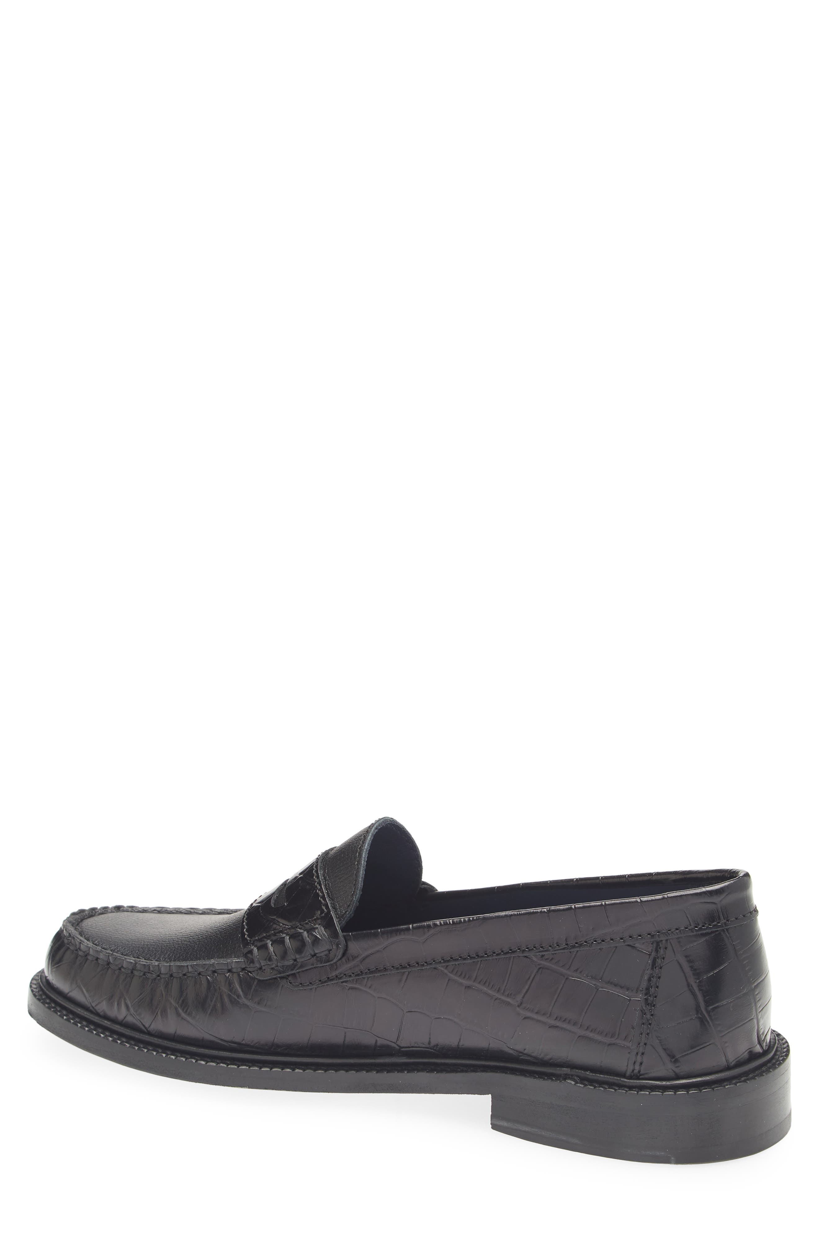 VINNY'S Yardee Penny Loafer in Black Croco at Nordstrom - 2