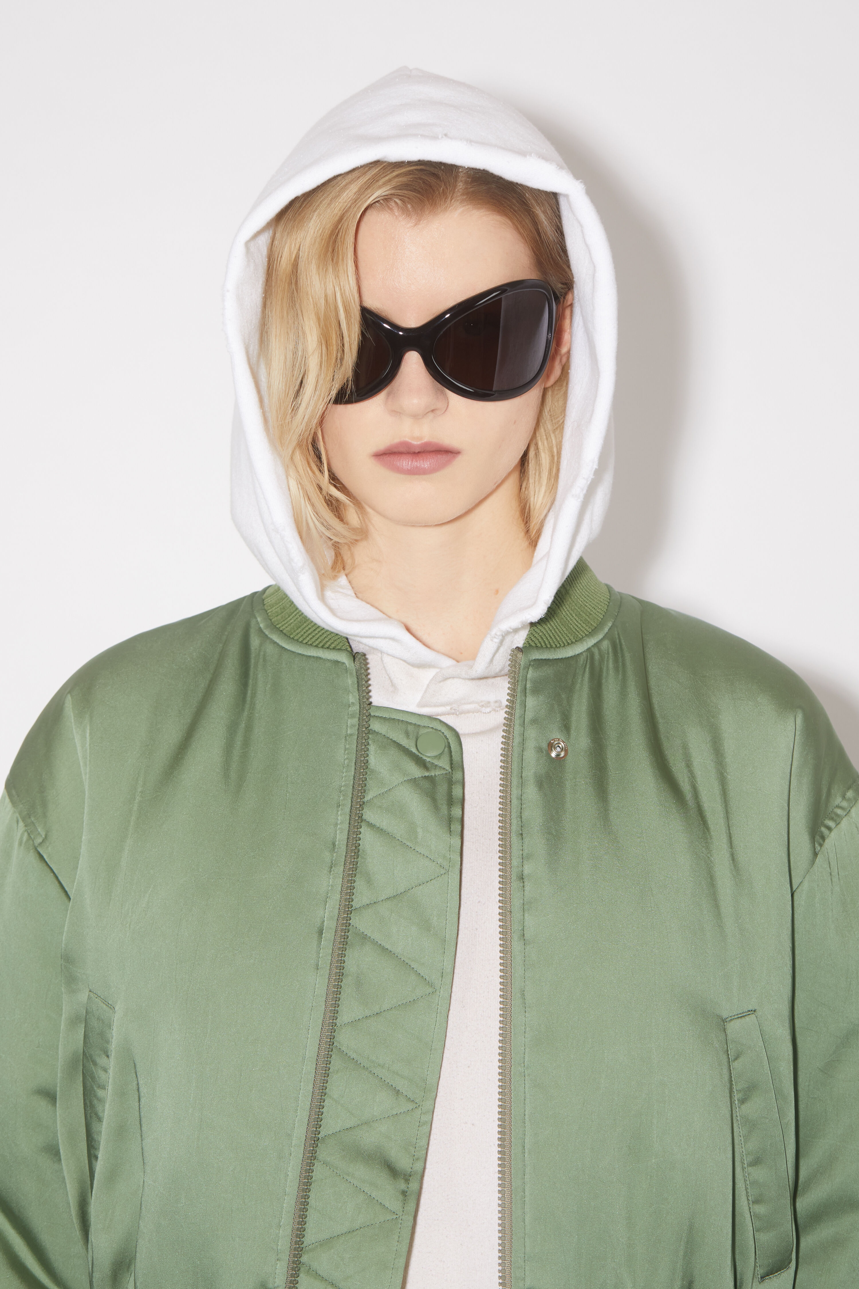 Logo patch bomber jacket - Dusty green - 6