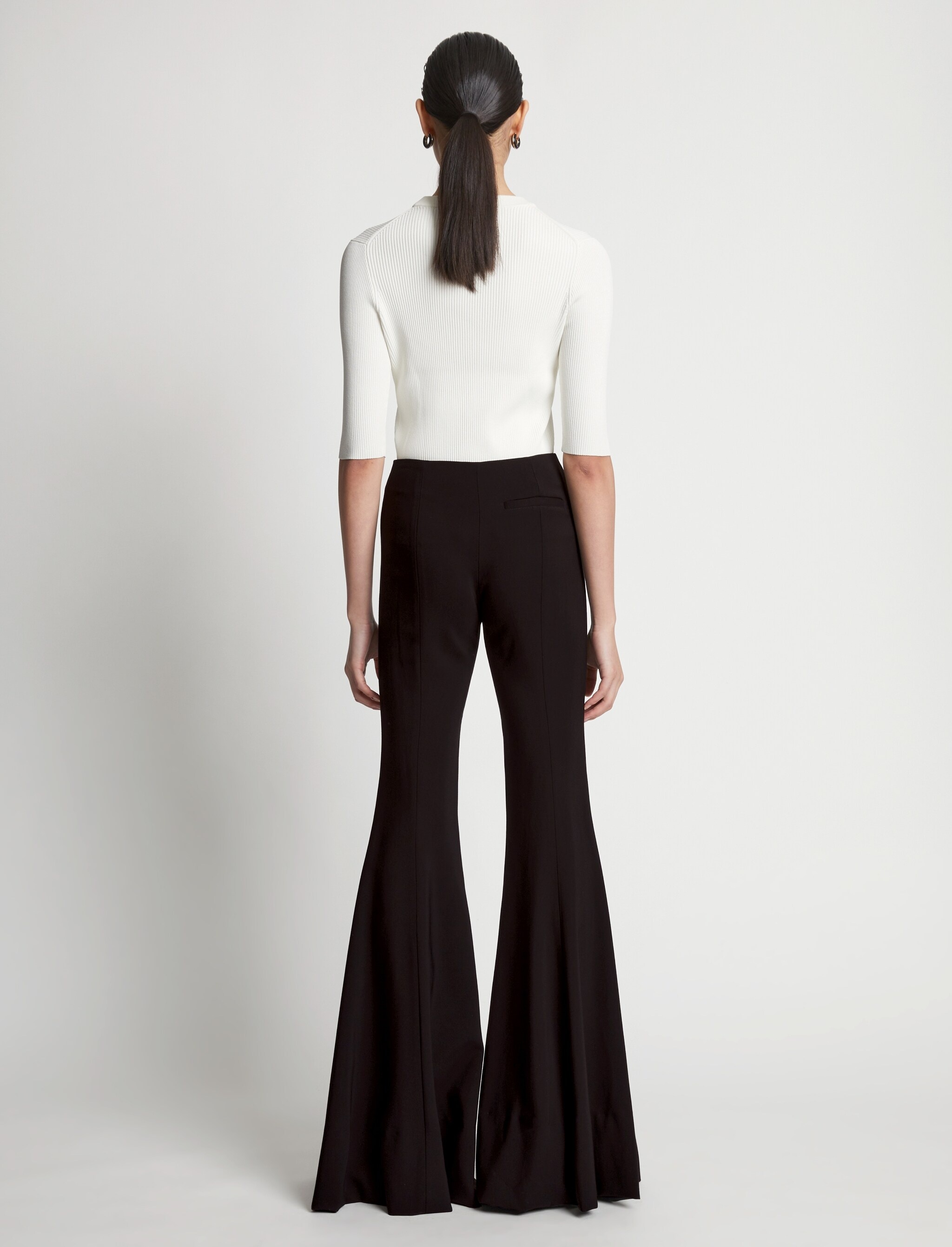 Viscose Suiting Wide Leg Pants - 4