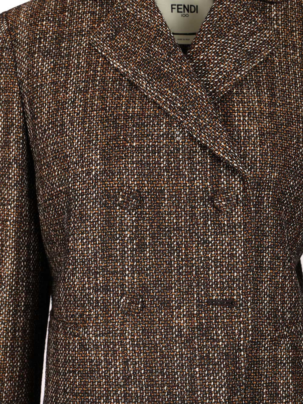 Look 25 - Tailoring Soft Tweed Blazer Double Breast Jackets Brown - 4