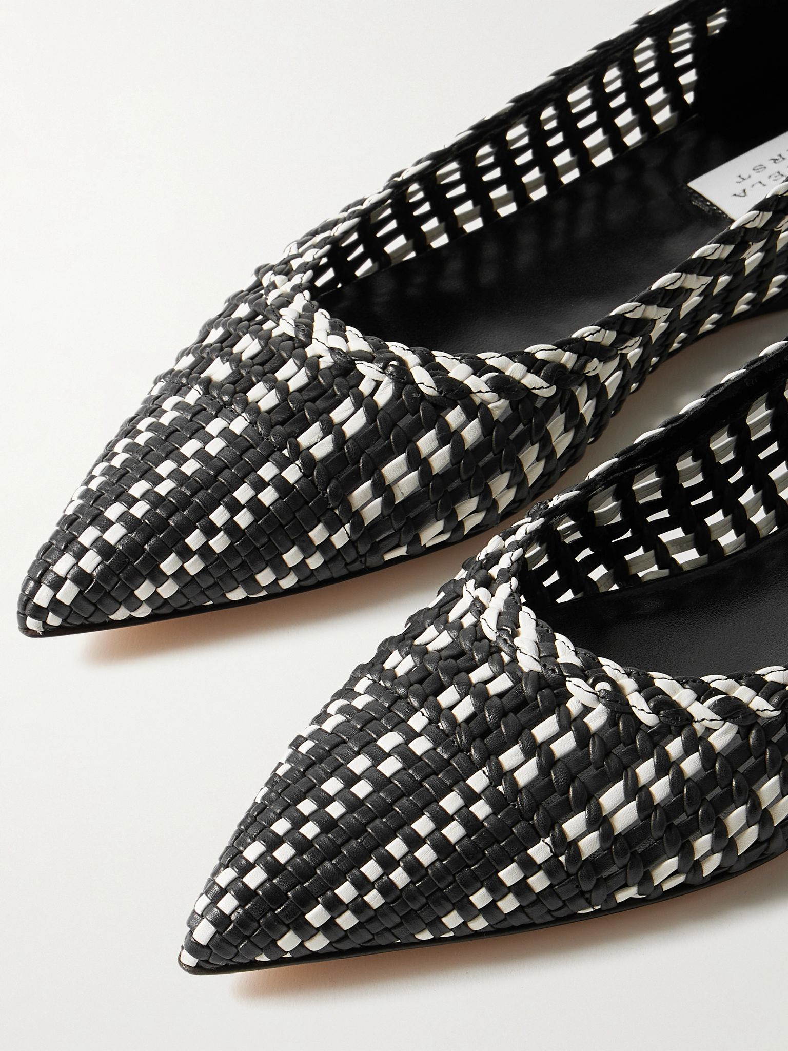 Aurora two-tone woven leather ballet flats Black - 4