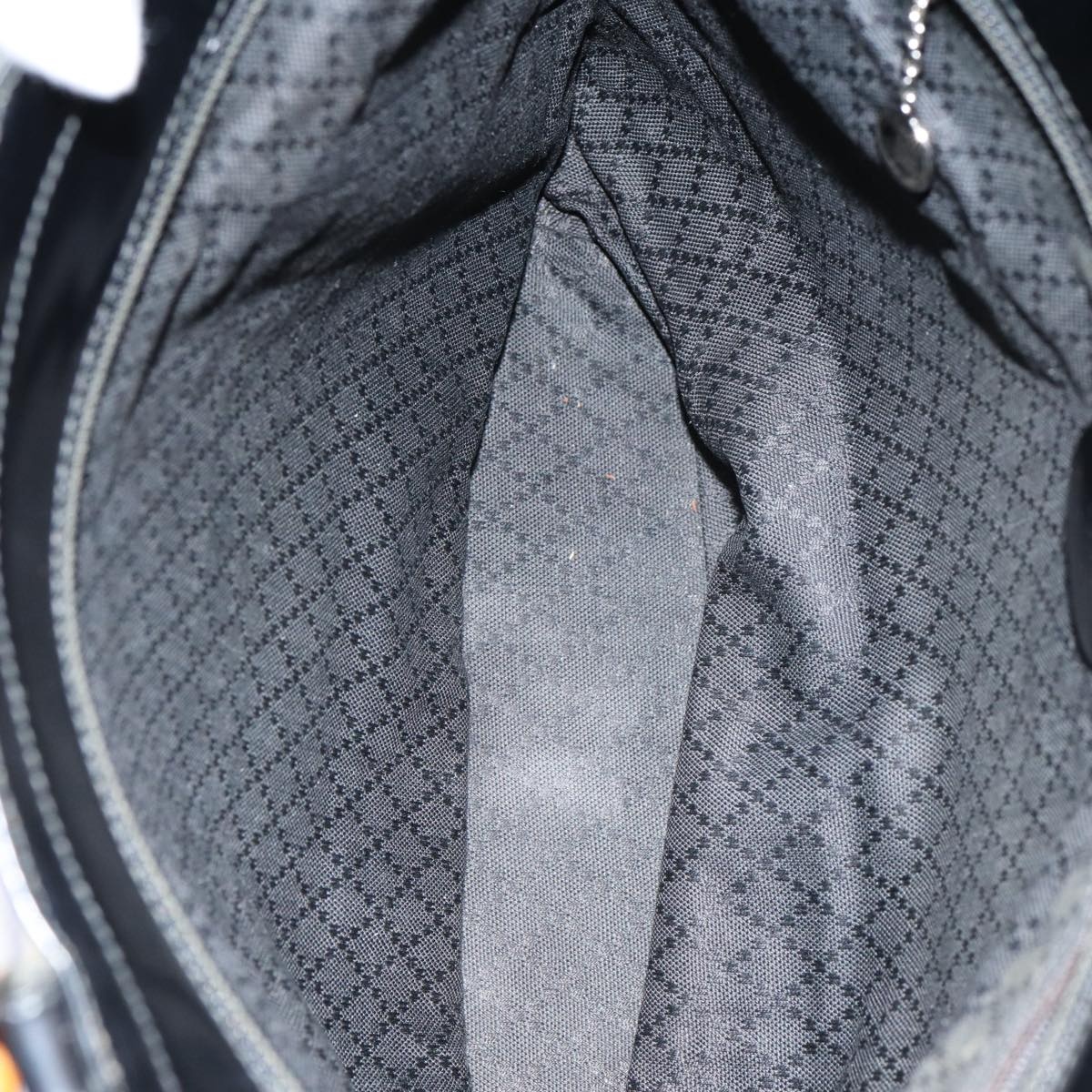 GUCCI Bamboo Hand Bag Nylon Black - 11
