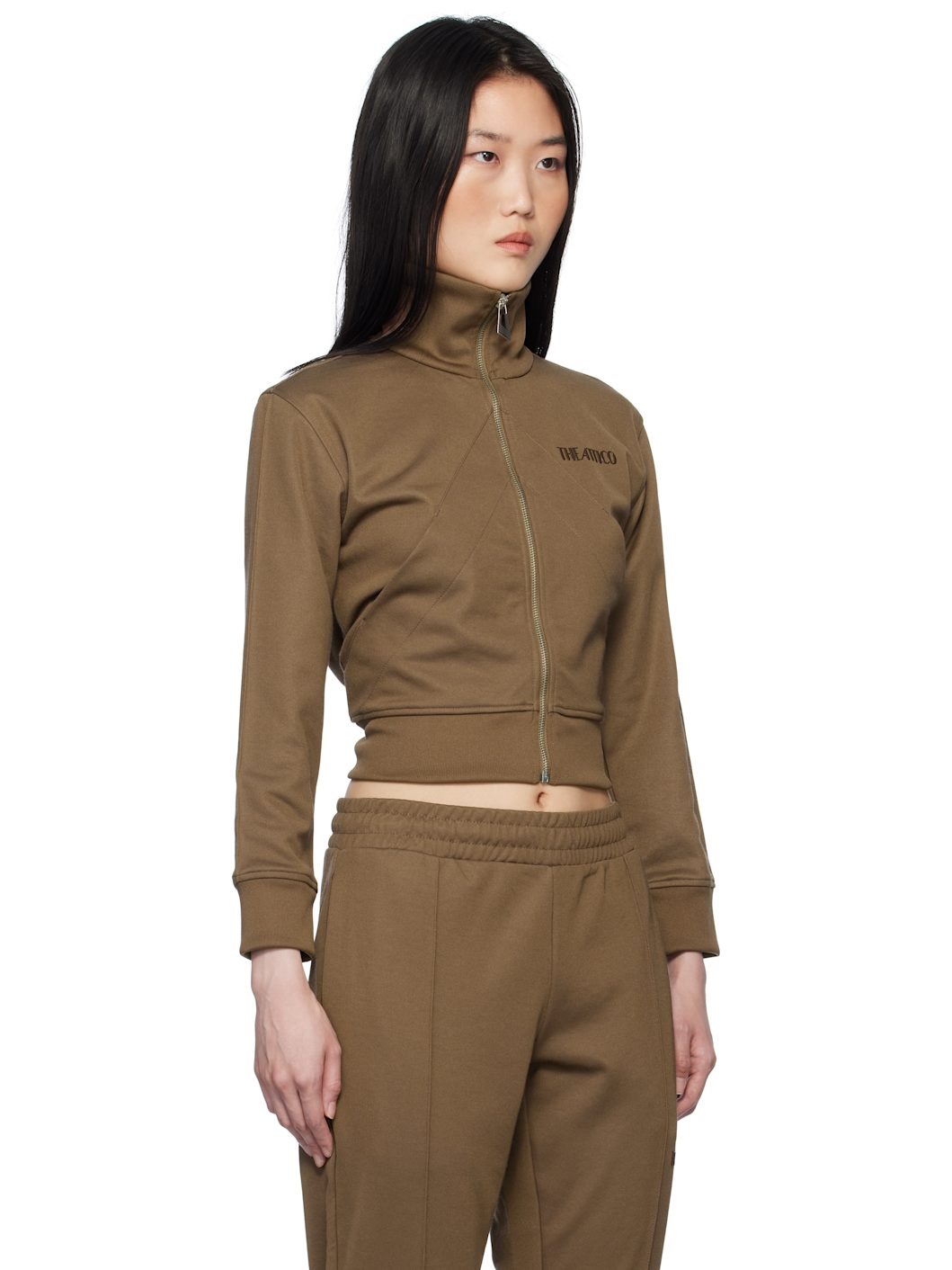 Brown Bonded Logo Track Jacket - 2