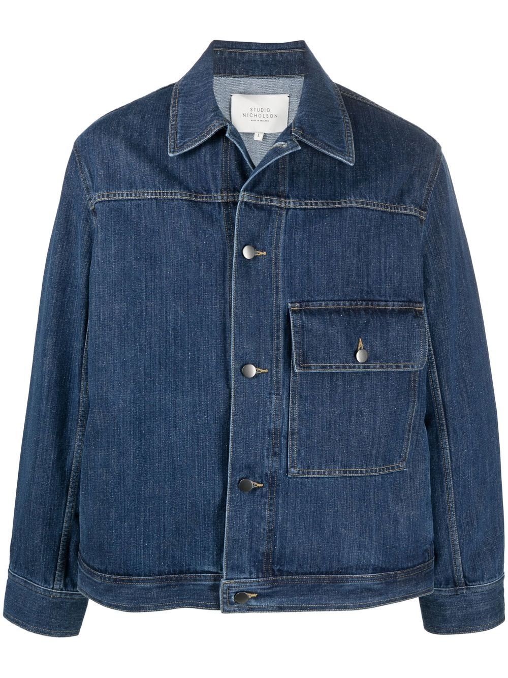 button-up denim jacket - 1