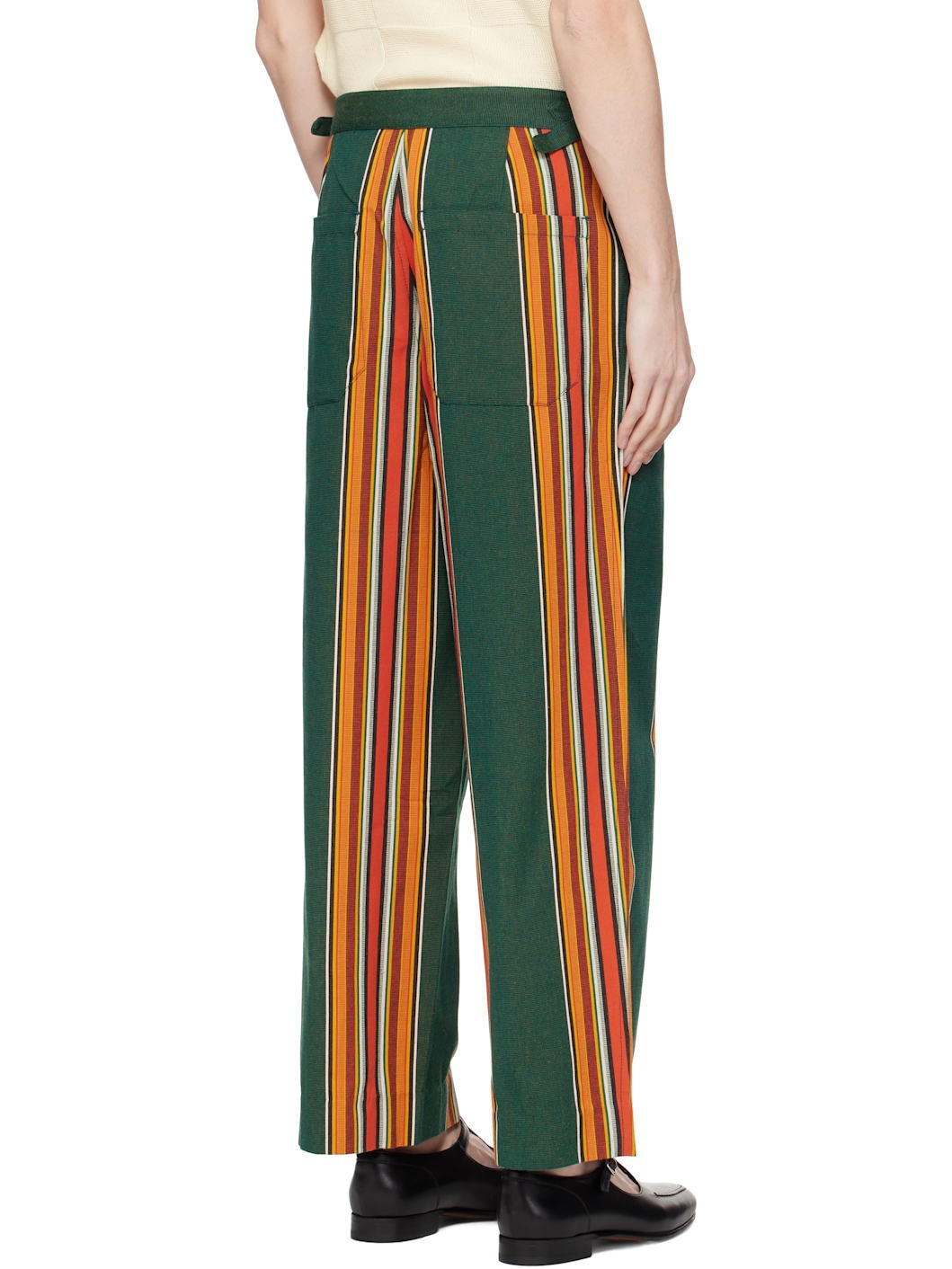 Green & Orange Parakeet Stripe Trousers - 3