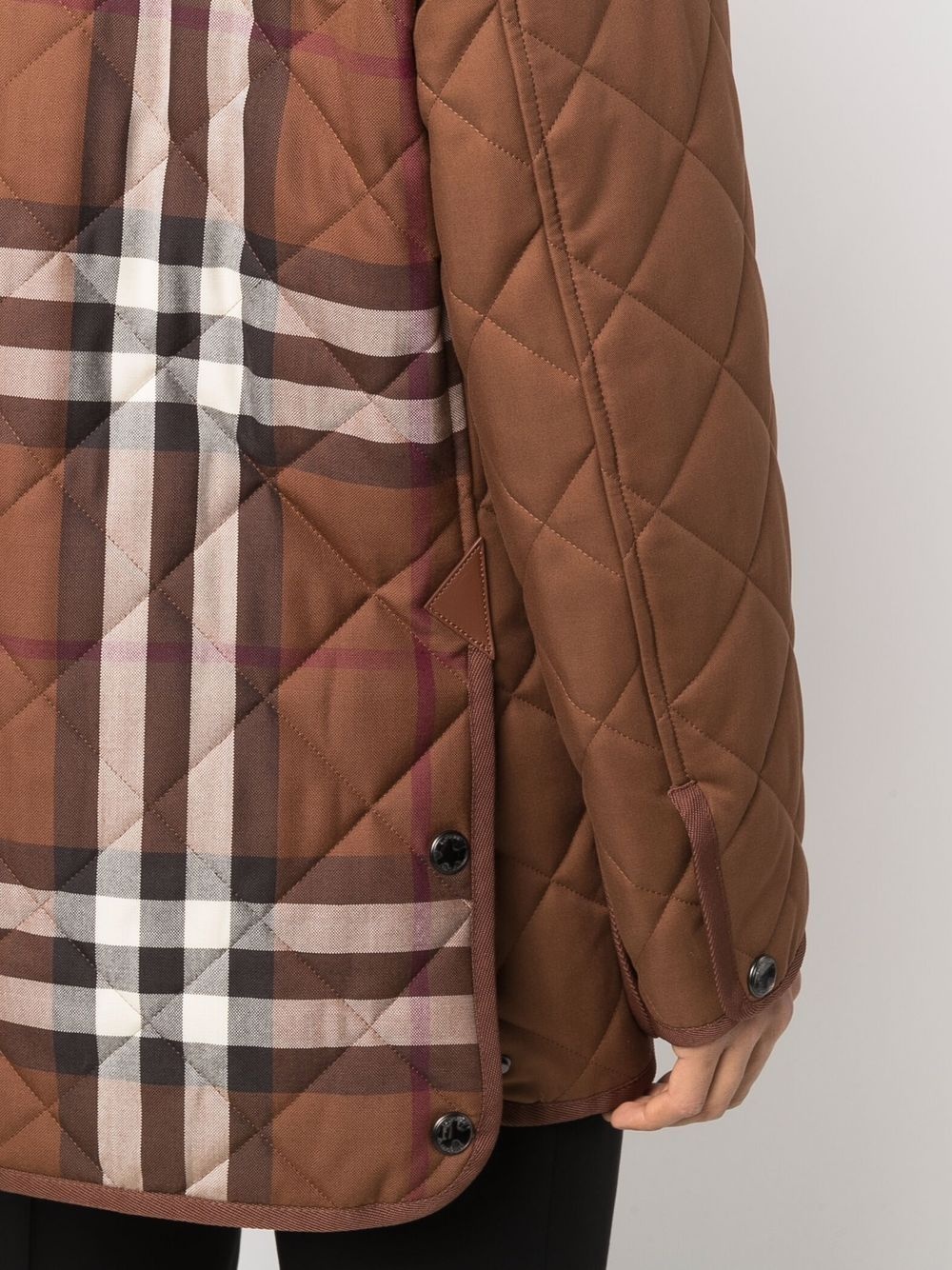 Vintage Check quilted car coat - 5