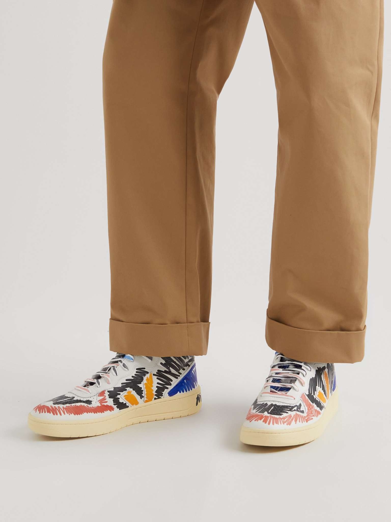 + Veja V15 Printed Leather High-Top Sneakers - 2