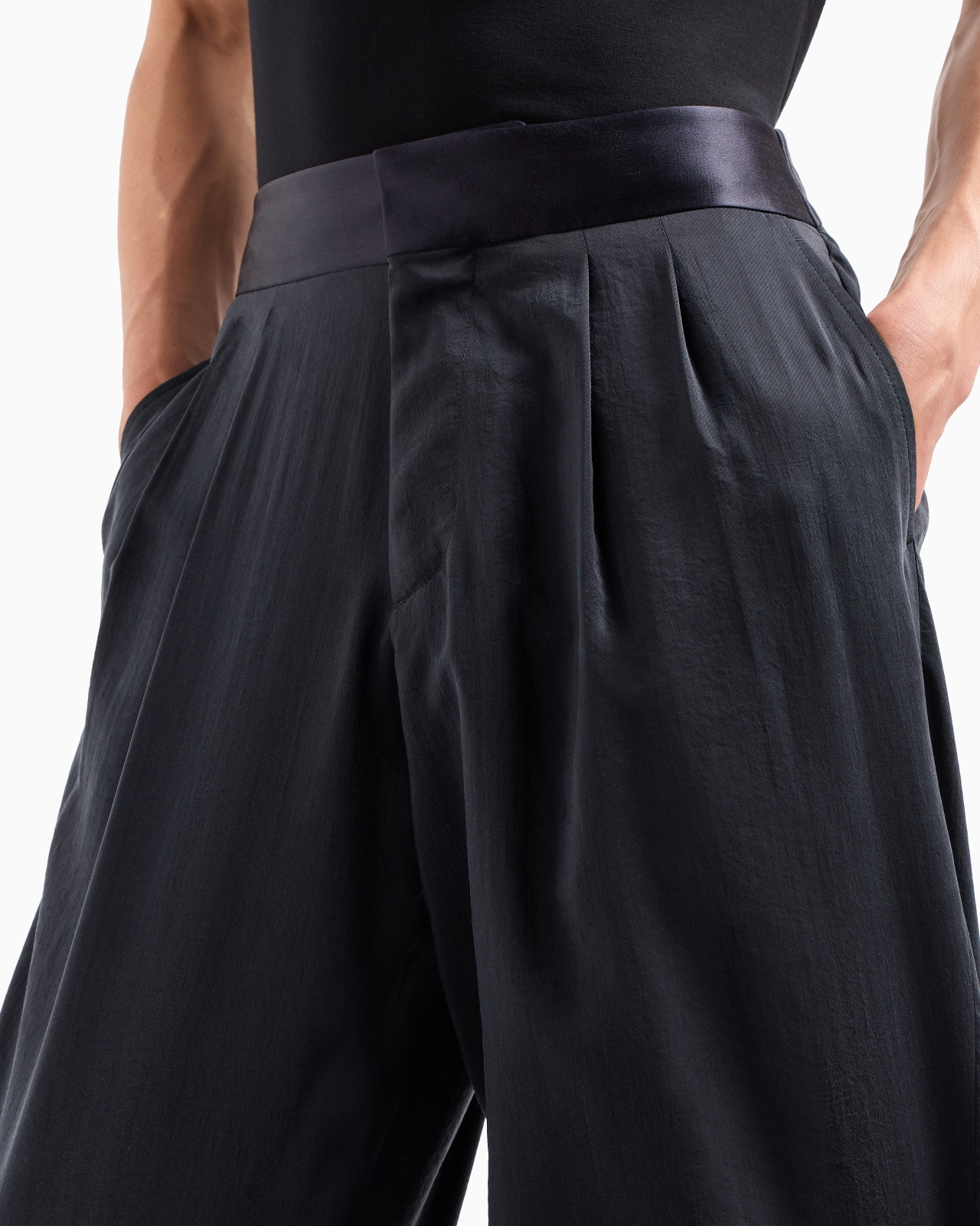 WASHED, SILK-BLEND, TWO-PLEAT TROUSERS - 5