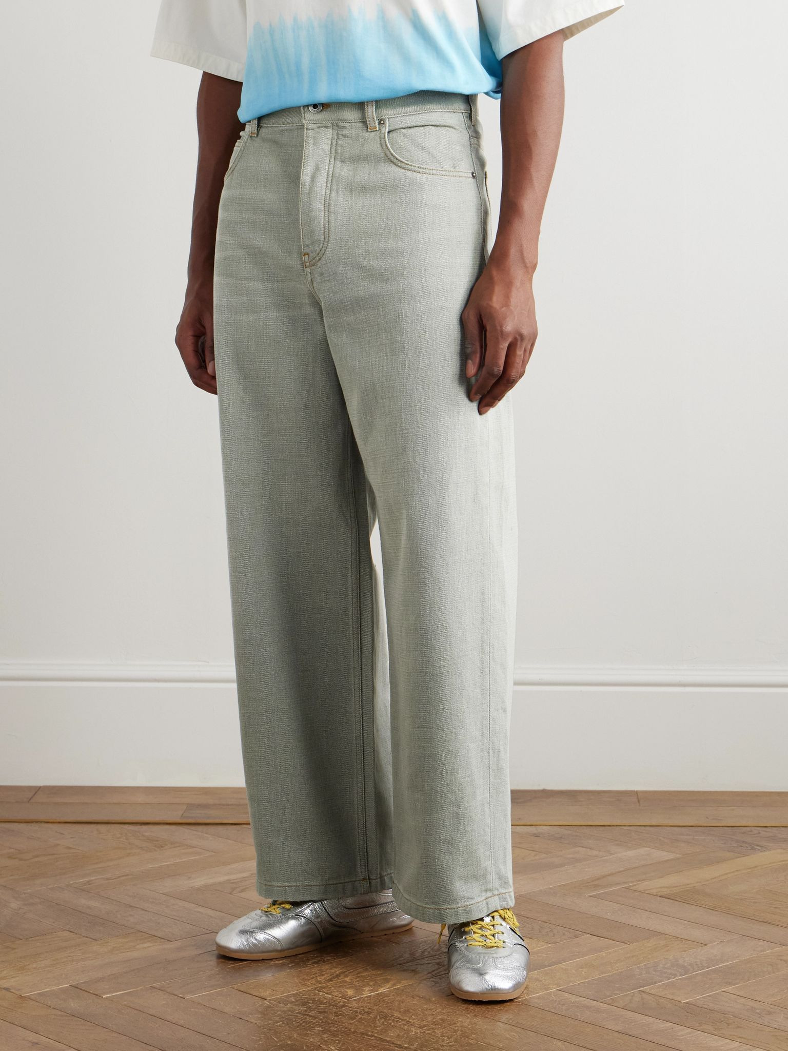 Wide-Leg Jeans Green - 3