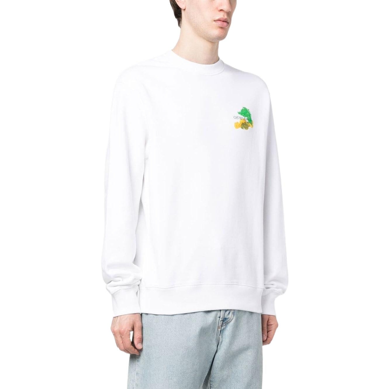 Off-White Brush Arrow Slim Crew Neck Sweatshirt 'White' OMBA057S23FLE0010184 - 3