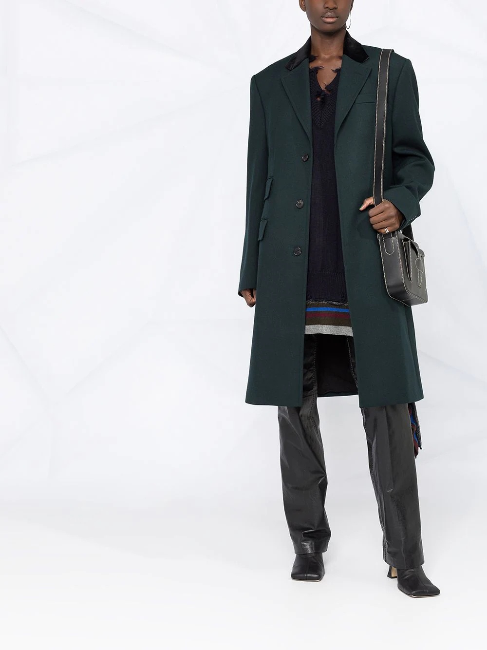 single-breasted wool coat - 2