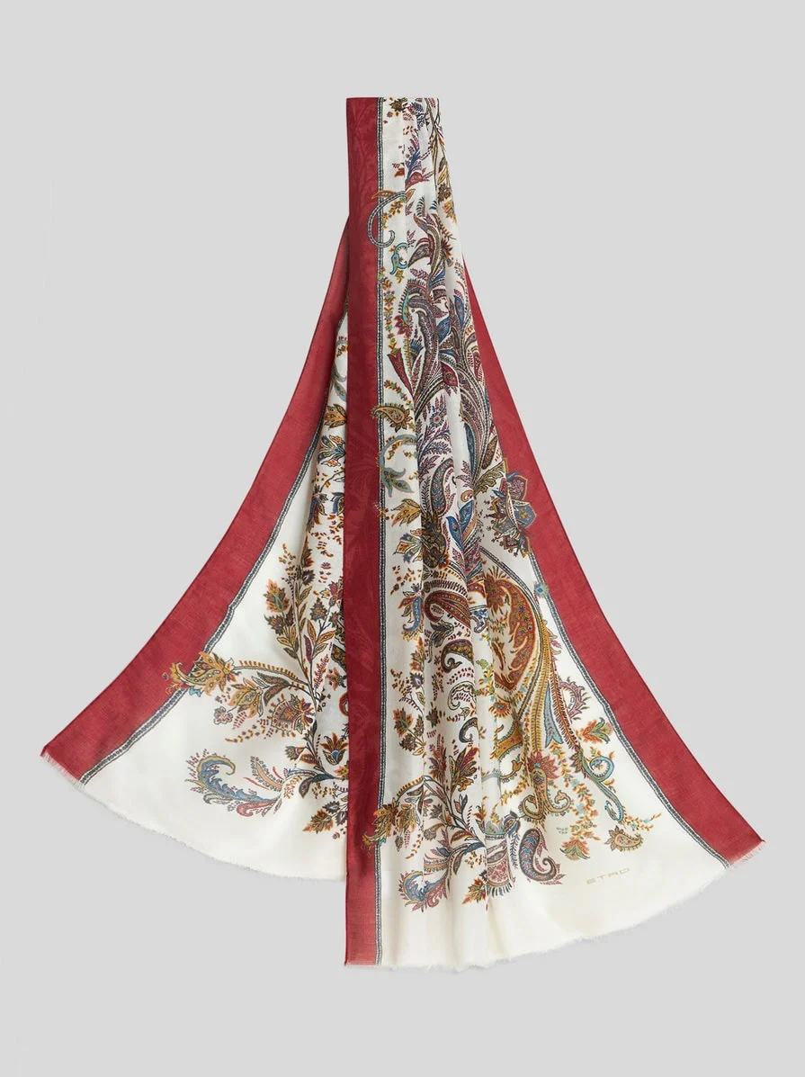 PAISLEY CASHMERE-BLEND SCARF - 1