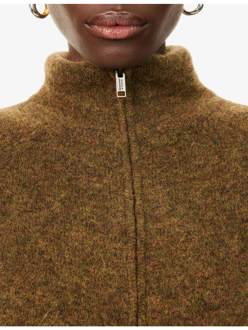 Prunella High-Neck Stretch-Wool Blend Cardigan - 5
