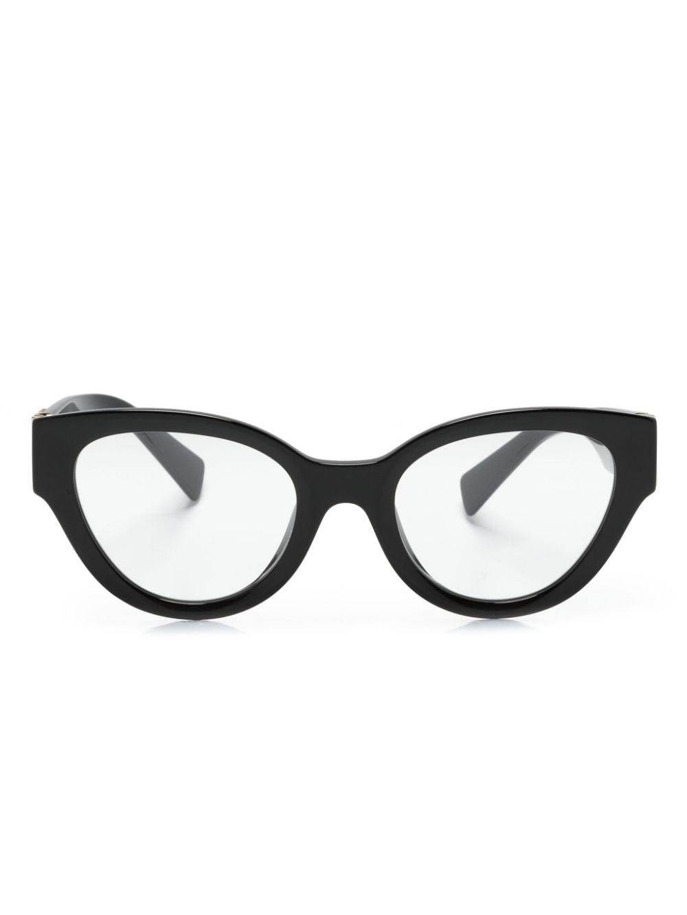 logo-plaque round-frame glasses - 1