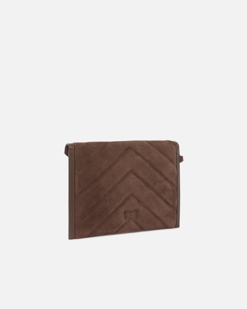 PINKO SUEDE POUCH WITH LOVE BIRDS LOGO outlook