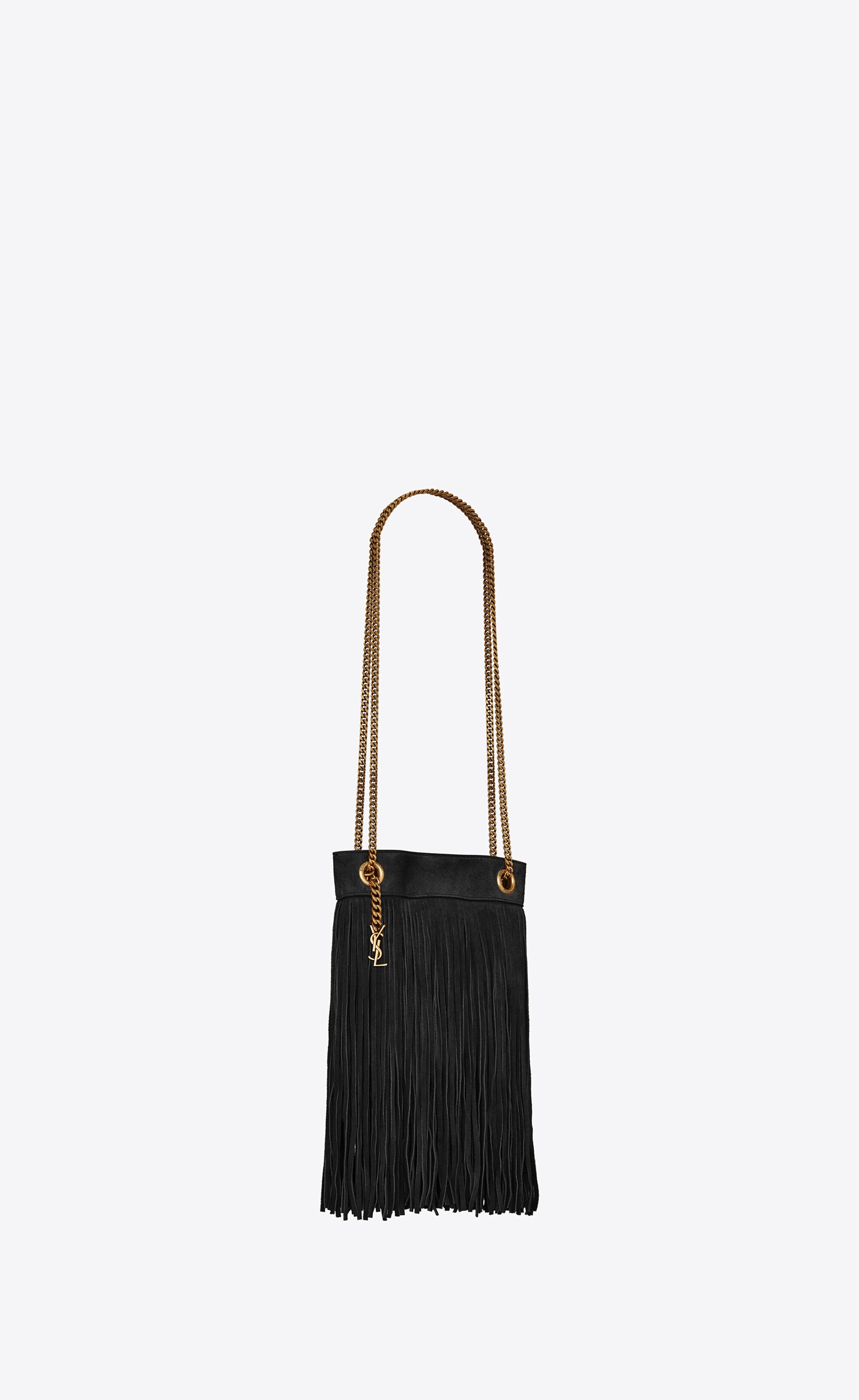 grace small fringed hobo bag in suede - 5